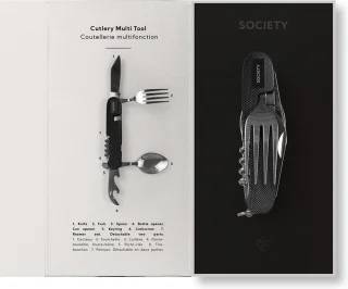 Society Paris Multi Tool Bestek Zwart Roestvrij Staal
