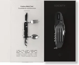 Society Paris Multi Tool Bestek Zwart Roestvrij Staal