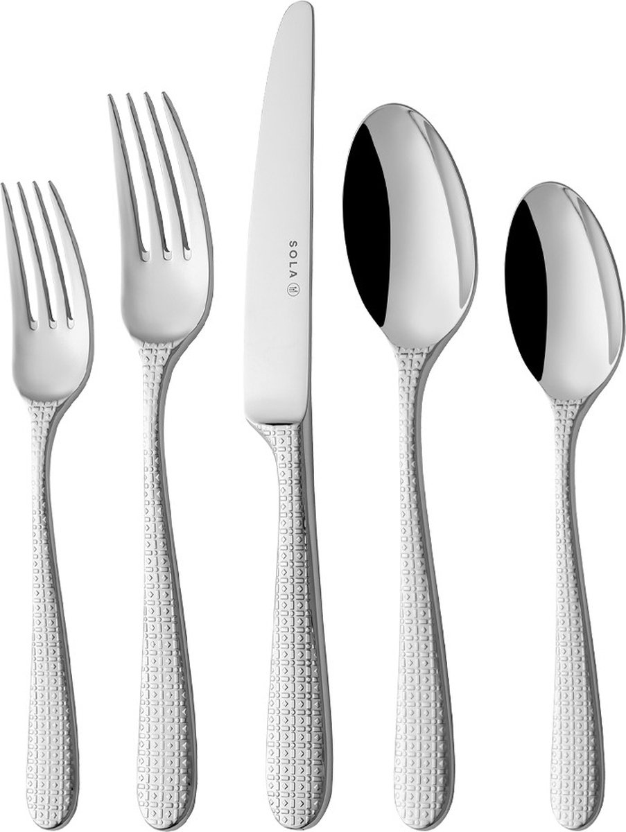 De Sola Amsterdam Bestekset 90-delig RVS 18/10 Zilver in één oogopslag