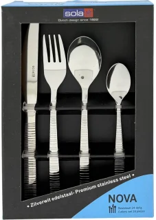 Sola Bestek Set Nova 24-delig 6-persoons RVS Zilver