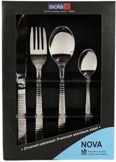 Sola Bestek Set Nova 24-delig 6-persoons RVS Zilver