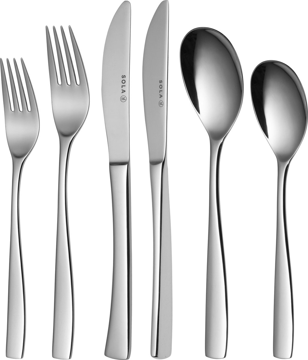 Sola Bestekset Lotus 100-delig 12-persoons RVS Zilver