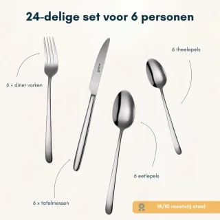 Sola Ibiza bestekset 24-delig 6 personen