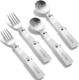 Solidchoice 4-delige vouwbare lepel en vork set