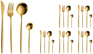 Somstyle Bestekset 24-delig 6 Persoons Goud RVS