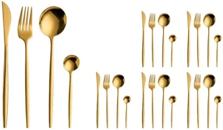 Somstyle Bestekset 24-delig 6 Persoons Goud RVS