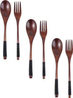 Somstyle Houten Bestek Set 6-delig Bruin