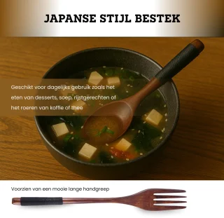 Somstyle Houten Bestek Set 6-delig Bruin