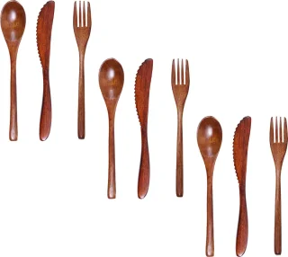Somstyle Houten Bestekset 9-Delig Bruin