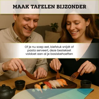 Somstyle Houten Bestekset 9-Delig Bruin