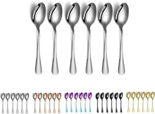 Stainless steel koffielepels set van 6