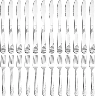 Steak bestekset 24-delig roestvrij staal voor 12 personen