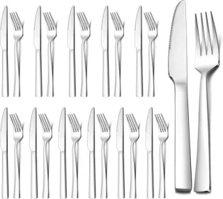 Steakbestek RVS 24-delig (12 messen, 12 vorken)