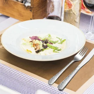 Steakbestekset 24-delig, rond hamerhandvat