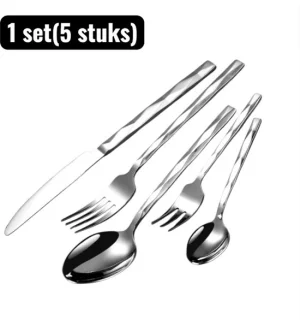 Steakbestekset 5-delig RVS Zilver