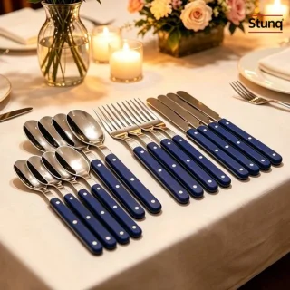 Stunq 16-delige bestekset met acryl handgrepen