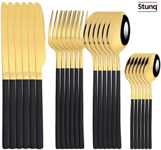 Stunq® 24-delige bestekset zwart goud