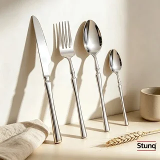 Stunq 4-delige bestekset RVS zilver