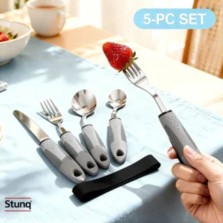 Stunq adaptief bestekset 5-delig met fixatieriem