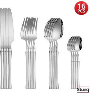 Stunq bestekset 16-delig roestvrijstaal zilver