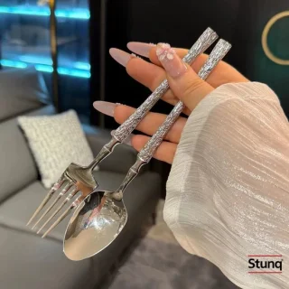 Stunq bestekset 24-delig RVS met boomvormige handgrepen