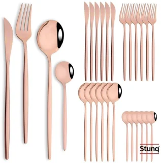 Stunq bestekset rosé goud 24-delig