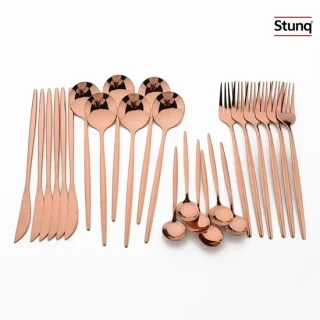 Stunq bestekset roségoud RVS spiegel, 24-delig