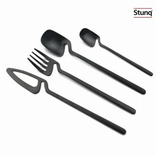 Stunq bestekset zwart 4-delig