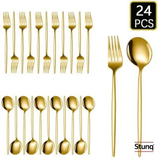 Stunq® gouden bestekset 24-delig