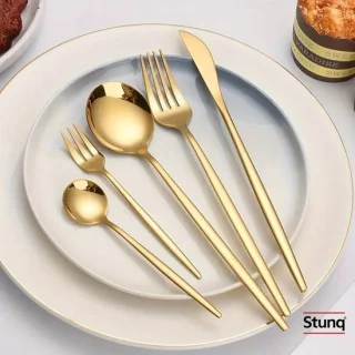 Stunq® gouden bestekset 30-delig RVS