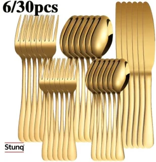 Stunq® gouden bestekset 30-delig