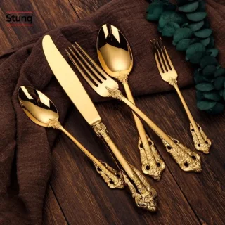 Stunq® Vergulde bestekset 5-delig