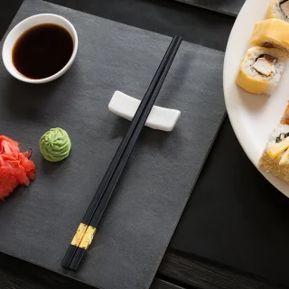 Sushistokjesset 5 paar goud/zwart
