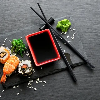 Sushistokjesset zwart - 5 sets