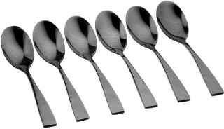 SVEN Set van 6 Kleine Zwarte Lepels