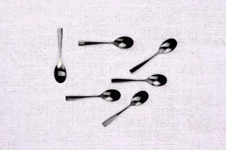 SVEN Set van 6 Kleine Zwarte Lepels