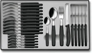Swiss Classic Tafelbesteck met kunststof handvat zwart