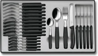 Swiss Classic Tafelbesteck met kunststof handvat zwart