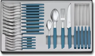 Swiss Modern bestekset 24-delig 6 personen blauw