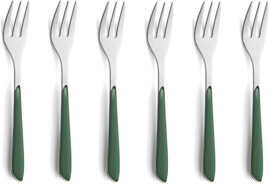 Taartvork Set 6-delig Dennengroen RVS