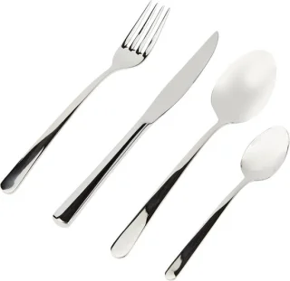 Tafelbestekset 24-delig metallic zilver