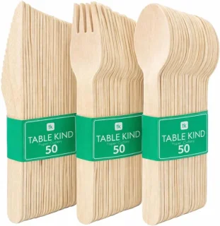 Tafelkind houten bestekset 150 stuks