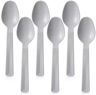 Tafellepels Plastic Grijs - 6 stuks