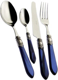 Tafelservice met bestekset, 24-delig, blauw