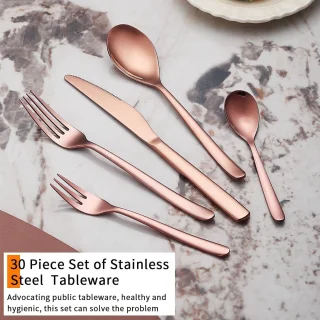 Tafelzilver Roségoud Titanium 30-delige Bestekset voor 6 Personen