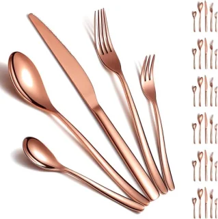 Tafelzilver Roségoud Titanium 30-delige Bestekset voor 6 Personen