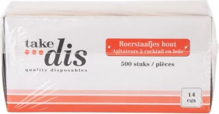 Take Dis Roerstaafjes Hout 140mm 500 stuks