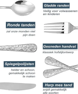 Thijox 24-delige zilver vintage bestekset voor 6 personen