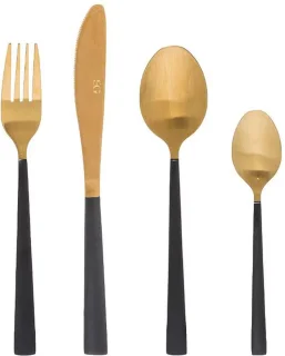 Timothée 16-delig bestek set zwart/goud