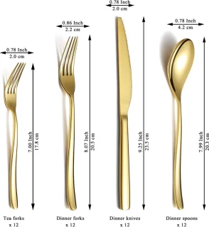 Titanium Bestekset Goud 48-Delig voor 12 Personen